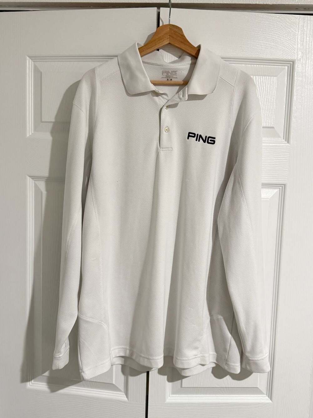 Ping Long Sleeve Golf Polo Shirt Size XL White